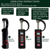 LAFENLIN Gun Case Locks 2 Pack, TSA Approved Case Locks for Gun Case,Handgun Case Padlock for Gun Safe, Air Travel Locks Hard Pistol Cases Locks for Rifles and Shotguns, 3 Digits Heavy Duty TSA Locks LAFENLIN