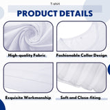 Handepo 6-Pack Men's White Polyester Sublimation Blank T-Shirts, Short Sleeve Crew Neck, Size L for Printing Handepo