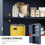 LOUVIXA 72" Kitchen Pantry Storage Cabinet, Freestanding Cupboard with 2 Cabinets, Drawer and Adjustable Shelves, Tall Storage Cabinet for Kitchen, Dinning Room, Living Room in Grey Blue LOUVIXA