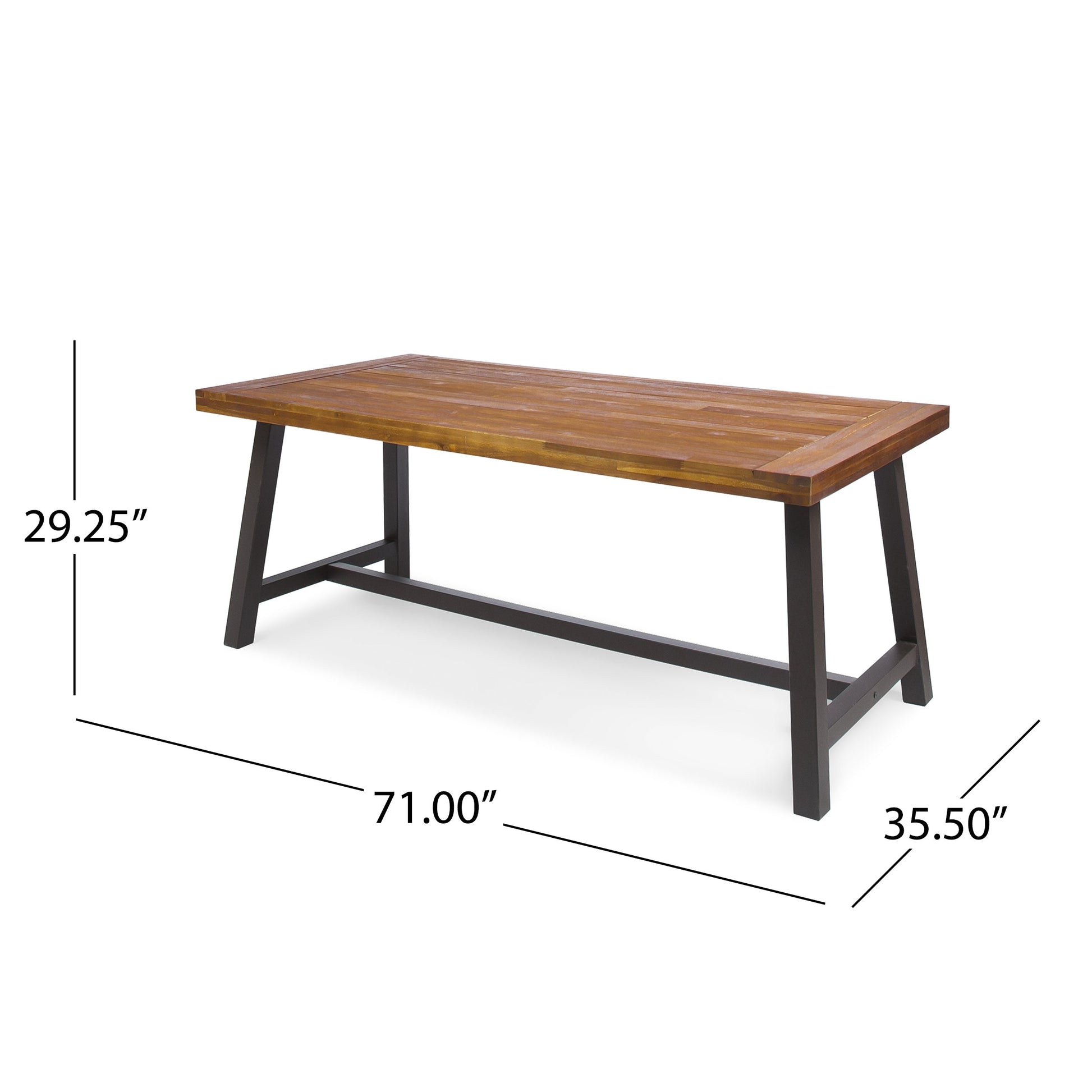 Christopher Knight Home Carlisle Outdoor Dining Table with Iron Legs, Sandblast Finish / Rustic Metal - WoodArtSupply