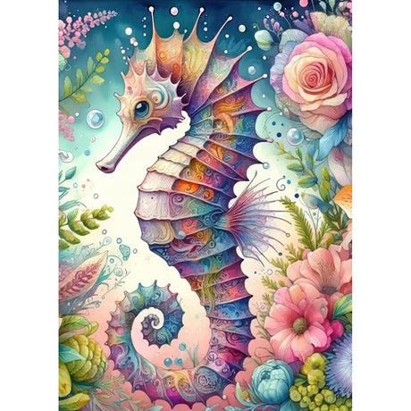 hill froeistung Seahorse 5D Diamond Art Painting Kits for Adults, Seaweed Diamond Art, DIY Full Drill Flower Landscape Scenery Diamond Art Painting for Home Wall Decor Gifts (12X16 inch) hill froeistung