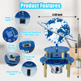 PEMENOL Soldering Practice Project Kit, DIY Globe Planetary Motion Soldering Kit, Rotating Universe Model Electronic Kit with Music Brightness Adjustable for STEM Learning School Education PEMENOL