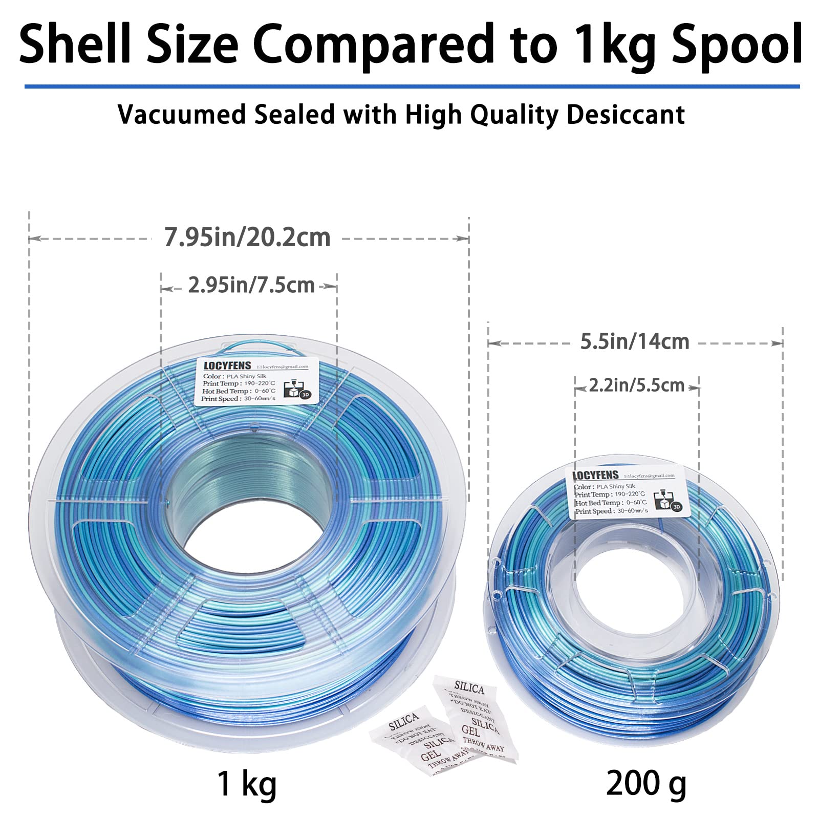 3D Printer Filament Bundle, PLA Filament Silk Shiny PLA Filament 1.75mm +/- 0.02mm, 3D Printing Filament 200g x 4 Spools - WoodArtSupply