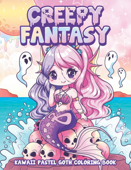 Creepy Fantasy Kawaii Pastel Goth Coloring Book: Cute and Creepy Horror Gothic Coloring Pages for Adults (Pastel Goth Coloring Series) Tovsol