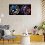 RYMILIE Diamond Painting Kits for Adults - 4 Pack Dragon DIY 5D Diamond Art Kits Full Drill Diamond Dots Paintings with Diamonds Gem Art and Crafts Home Decor 【13.78x13.78inch】 RYMILIE