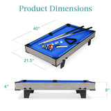 Best Choice Products 40in Tabletop Billiard Table, Pool Arcade Game Table for Living Room, Game Room w/ 2 Cue Sticks, Ball Set, Storage Bag - Gray Best Choice Products