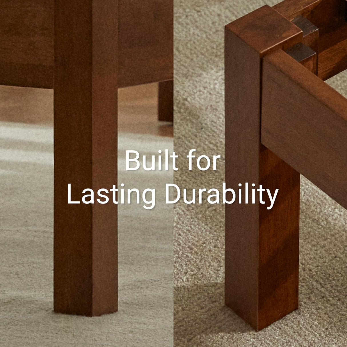 LIFEMENT Classic Wood Platform Bed Frame, Essential, Noise Free, Under Bed Storage, No Box Spring Needed, Easy Assembly (Cherry, King (U.S. Standard)) LIFEMENT