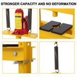 GarveeTech Hydraulic Press 6 Ton Hydraulic Shop Press, H-Frame Garage Floor Benchtop Press Adjustable Shop Press with Plates, Adjustable Working Table Height, for Gears and Bearings, Yellow GarveeTech