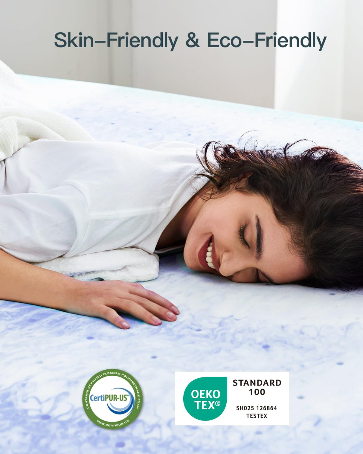 PERLECARE 3 Inch Memory Foam Mattress Topper Full, Cooling Gel Infused Mattress Pad, Ventilated Bed Topper for Pressure Relief Back Pain, CertiPUR-US Certified PERLECARE