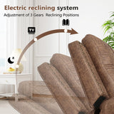 ANJ Electric Power Recliner Chair with USB Ports, Breathable Faux Leather Oversized Recliner with Comfortable Arms, Back and Headrest, Single Sofa for Living Room, Nut Brown ANJ