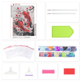 Lxmsja Koi Fish Diamond Art Kits for Adults, Flower DIY Full Drill Diamond Painting Kits for Beginners, 5D Gem Art Crafts for Adults, Home Wall Decor 12x16 inch Lxmsja