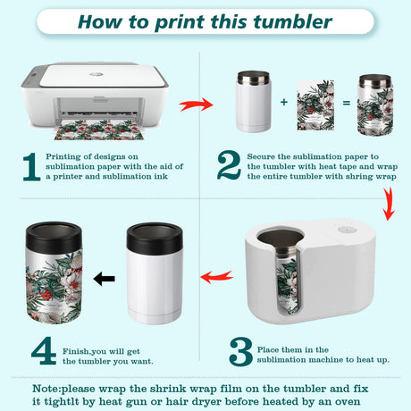 Stepstall 12oz Sublimation Can Cooler, 4 Packs Sublimation Tumbler Blank Stainless Steel Double Wall Vacuum Insulated Can Holder Sublimation Tumbler with Polymer Coating for Heat Transfer Stepstall