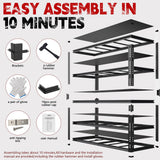 Lauxery 78” H x 55”W x 24”D Metal Garage Shelving, Adjustable 5 - Tier Basement Shelving, Easy Assembly, Large Size Heavy Duty Storage Rack for Garage, Basement & Workshop Lauxery