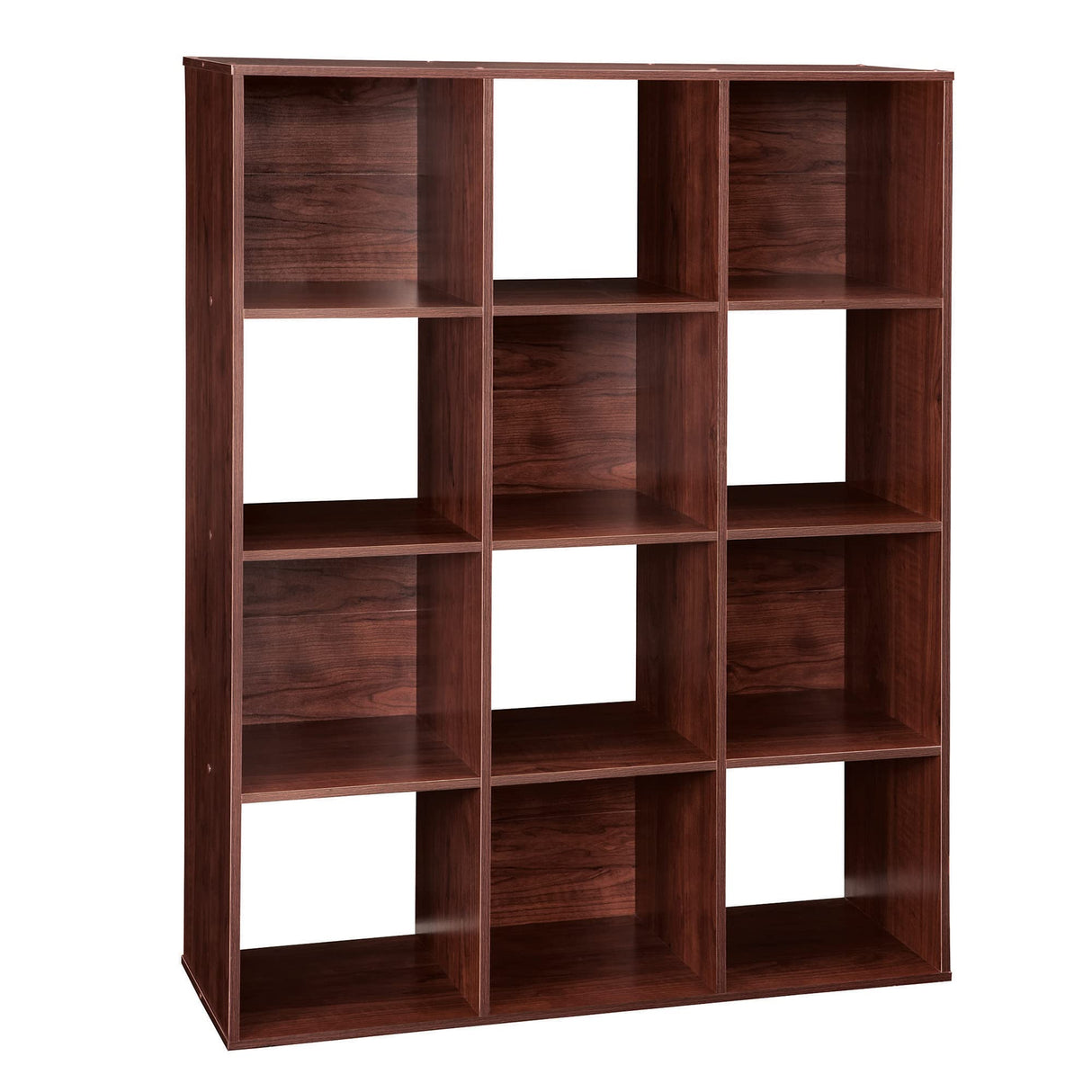 ClosetMaid Cubeicals 12 Cube Storage Shelf Organizer Bookshelf, Stackable, Vertical or Horizontal, Easy Assembly, Wood, Dark Cherry Finish ClosetMaid