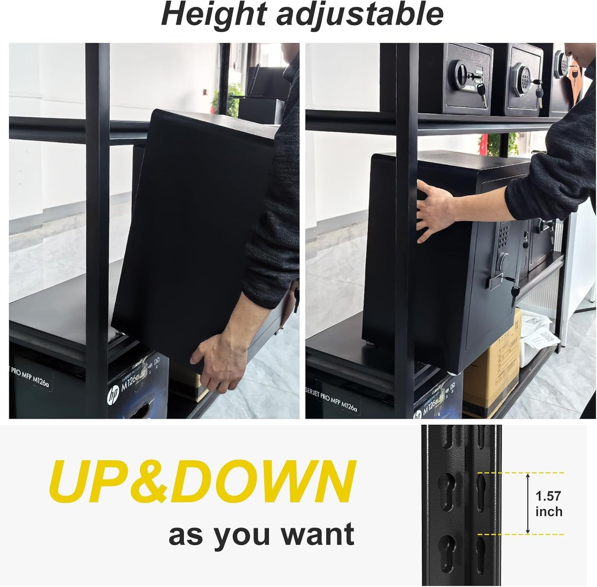 FATIGOS Heavy Duty Garage Shelving, 84'' H Metal Shelving, 3500LBS Storage Shelves 5 Tier Adjustable Heavy Duty Shelving Unit for Warehouse, Garage, Basement, 24" D x 47" W x 84" H FATIGOS