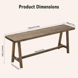 Warmiehomy Solid Wood Bench, 47.2” Rustic Farmhouse Entryway Bench for Living Room Dining Room Hallway Closet Room, Indoors & Outdoors Bench Warmiehomy