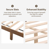 MT EDITION Wood Full Size Bed Frame,Wooden Full Platform Bed Frame with Headboard,Sturdy Rubber Modern Home Style Bed Frame for Bedroom (Full) MT EDITION