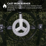 GasOne B-5200K Outdoor Cooker with High Pressure Steel Braided Hose Propane Burner Camp Stove Gas One