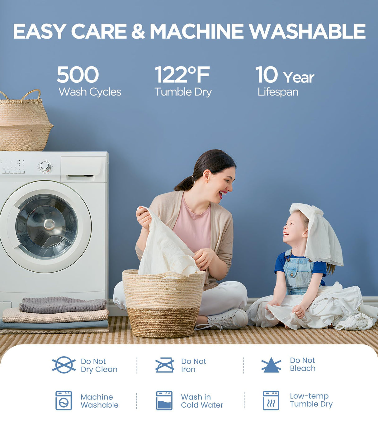 100% Waterproof King Mattress Protector, Hypoallergenic Viscose Made from Bamboo Mattress Cover, Breathable Cooling 3D Air Fabric Noiseless Bed Cover, Machine Washable Vinyl Free 8-16'' Deep Pocket Emircey Home