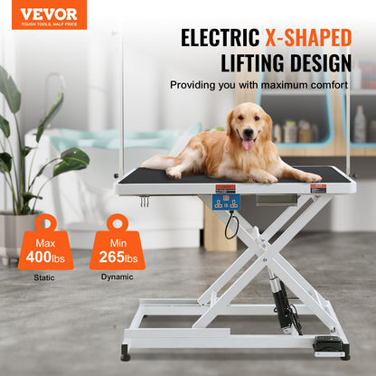 VEVOR 50" Electric Pet Grooming Table, Heavy Duty Dog Grooming Arm for Large Dogs, Height Adjustable Dog Grooming Station, Anti Slip Tabletop/Dog Grooming Station, Max Bearing 400LBS - WoodArtSupply