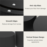 Furnivado Black Round Coffee Table Set of 2, Modern Wooden Nesting Coffee Tables for Living Room, No Assembly Required Circle Side Tables Set Accent End Table for Bedroom, Balcony Furnivado