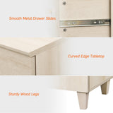 WAMPAT 3-Drawer Kids Dresser for Bedroom, Modern Small Chest of Drawers with Gold Knobs, 35 Inch Wide Light Oak Wood Children Dresser for Baby Room, Nursery, Living Room WAMPAT