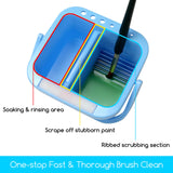 MEEDEN Paint Brush Cleaner & Holder: Portable Multi-function 6-Hole Paint Brush Washer with Lid Palette and Handle for Cleaning Acrylic, Watercolor, and Water-Based Paints MEEDEN