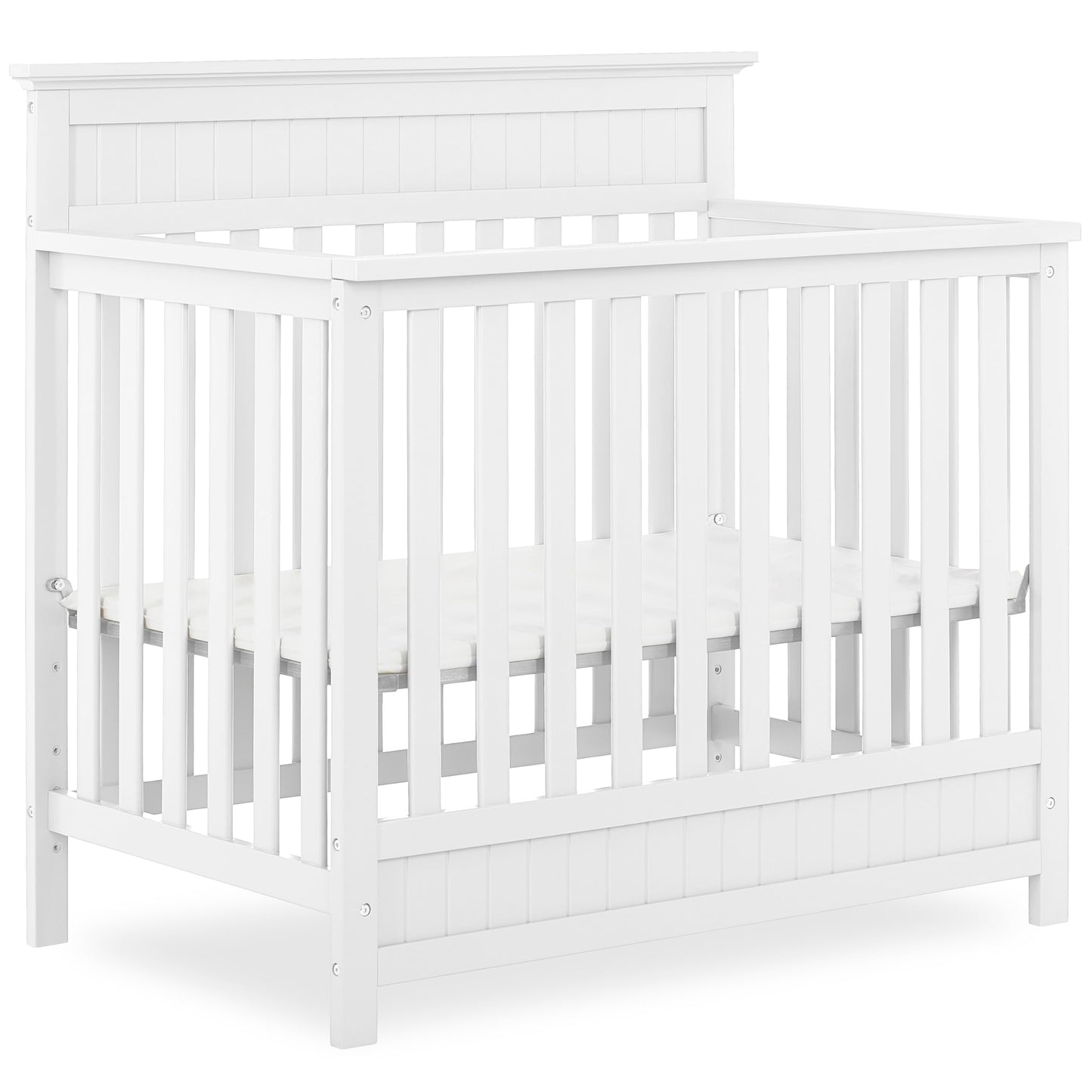 Dream On Me Harbor 4-in-1 Convertible Mini Crib in White, Greenguard Gold Certified