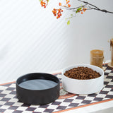 Welloyed 8'' Ceramic Dog Bowl - 70Oz Classic Dog Food Bowl Water Bowl for Medium and Large Breeds, Heavy-Duty Non-Slip Dog Dish, Food Grade Stoneware Pet Bowl, Dishwasher & Microwave Safe, White Welloyed