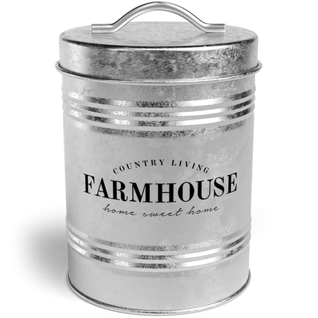 Amici Home Farmhouse Galvanized Canister | Dry Food Storage Container | Airtight Lid | 76 Oz Capacity | Farmhouse Décor | Rustic Metal Canister for Kitchen Countertop Amici Home