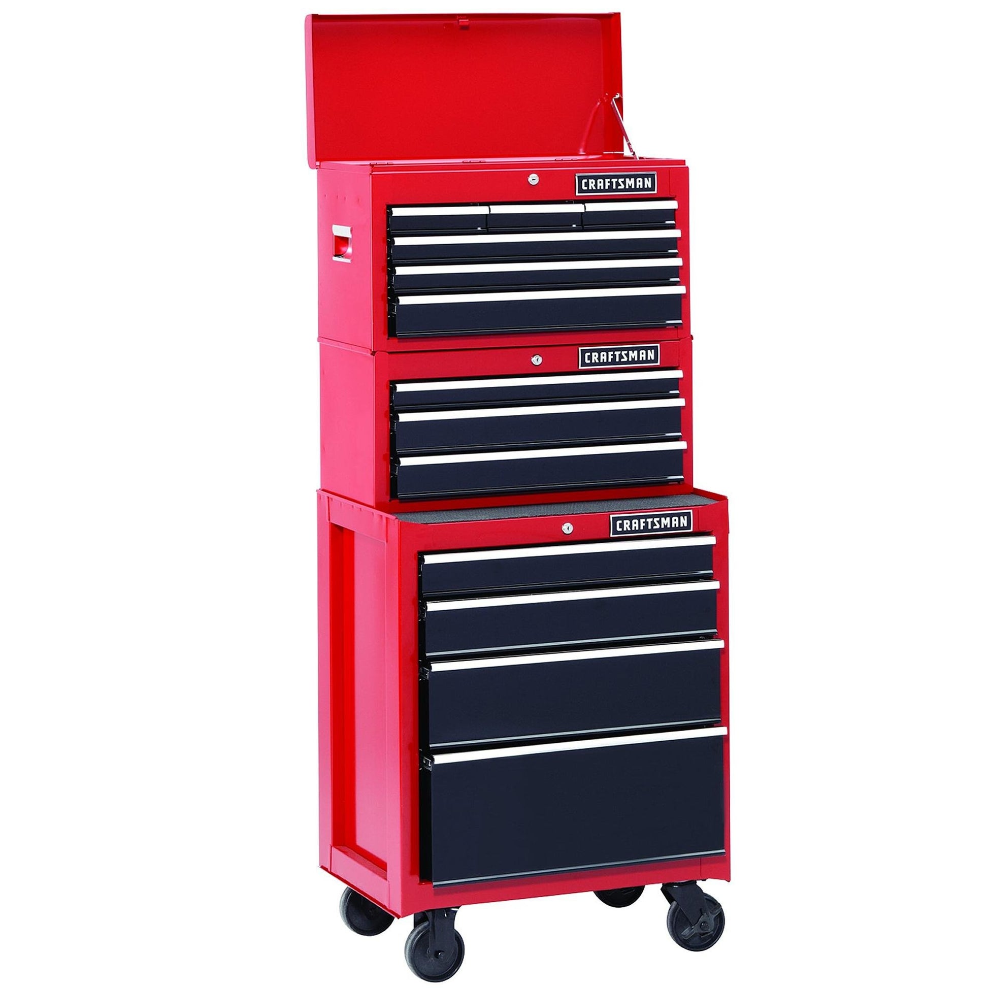 Craftsman 26" in 3-Drawer Steel Heavy-Duty Middle Tool Chest Box Storage Cabinet - WoodArtSupply