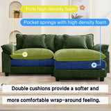 Oprisen 86" Modular Sectional Sofa, Comfy Cloud Couch Sectional Sofa with Ottoman, Chenille Sofa Sleeper Deep Seat Sofa with Throw Pillows for Living Room (Green, 86"- L Shape) Oprisen