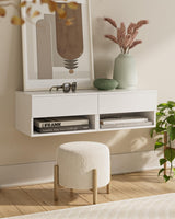 Floating Nightstand, Small Modern Floating Nightstand with Drawer, Floating Shelves for Bedroom, Bathroom (White) Aienvey