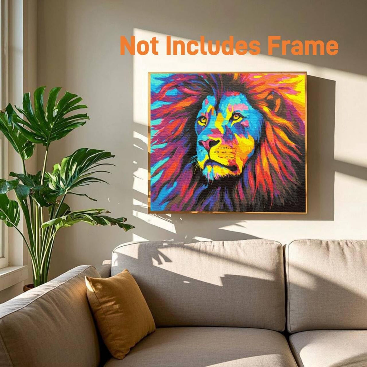 Lion Paint by Numbers Kits for Adults Beginner, Paint by Number for Kids, Number Painting Art Craft Kit for Adults, King of Colorful Lion 16x20inch Komking