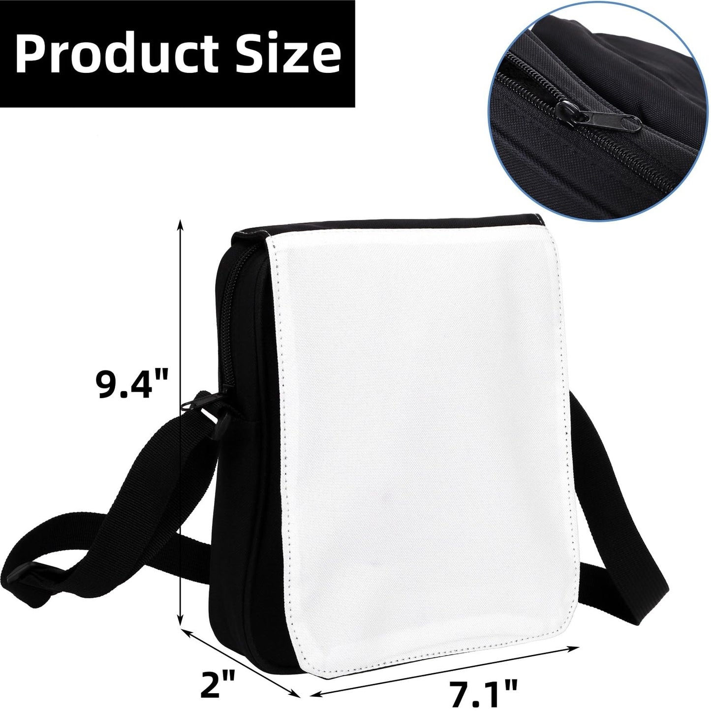 Covzoe 2 Pack Sublimation Blank Bags, Sublimation Crossbody Bag with Adjustable Strap, DIY Sublimation Shoulder Bag, Sublimation Wallets Purse Bag for Birthday Gifts Travel Supplies