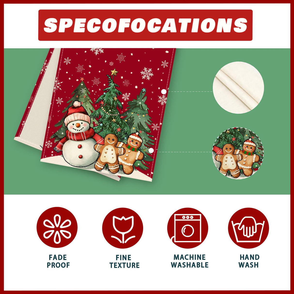 XCHI Winter Red Snowman Gingerbread Man Christmas Tree Xmas Table Runner Table Decoration for Party Home Kitchen Dining Holiday Decor 13x72 Inch XCHI