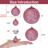 Emopeak 24Pcs Christmas Balls Ornaments for Xmas Tree - 2.5 Inch Shatterproof Christmas Tree Decorations Hanging Ball for Holiday Wedding Party Decoration Pink Emopeak