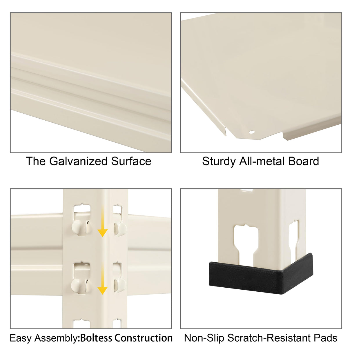 PrimeZone All Metal Garage Storage Shelves, 28" W x 12" D x 60" H 4 Tier Heavy Duty Closet Pantry Shelving Unit, Adjustable Metal Shelf Utility Rack Organizer for Garage, Kitchen, Warehouse, White PrimeZone