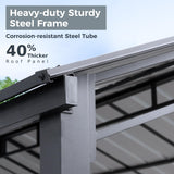 GREEN PARTY 10 x 20 ft Metal Carport Kits with Galvanized Steel Roof, Heavy Duty Metal Carport Canopy, Outdoor Car Tent Metal Garage Shelter for Car, SUV, Truck and Boats, Grey GREEN PARTY