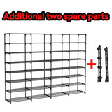 DYJIEKAI Large Shoe Rack Organizer, 4-Row 8-Tier Tall Shoe Storage Shelf for Closet, Entryway, Garage, Metal Free Standing Shoe Holder for 56-64 Pairs Shoes, Sturdy Stackable Shoe Stand for Bedroom DYJIEKAI