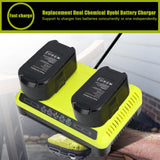 P117 Dual Slot 18V Battery Charger for Ryobi 18V Battery, Charger Replace for Ryobi Battery Charger P118, Compatible for Ryobi ONE+ Lithium NiCd NiMh Batteries Leisuda