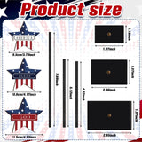 DoubleFill 3 Pieces Patriotic Decorations Memorial Day Wooden Star Tabletop Decor 4th of July Red White and Blue Star Sign for Independence Day Tiered Tray Table Home Decor DoubleFill