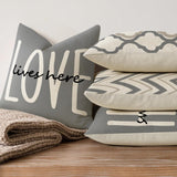 YCOLL Farmhouse Throw Pillow Covers 18x18 Set of 4 Rustic Linen Square Decorative Cushion Covers for Couch Sofa Bedroom Home Decor YCOLL