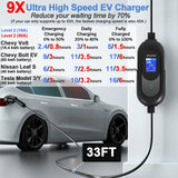 SubSun Universal Portable Level 2 EV Charger 50Amp 240V Electric Car Charger for All North American EVs Includes J1772 and Tesla, 33FT EV Charging Cable with NEMA 14-50 Plug (with Tesla Adapter) SubSun