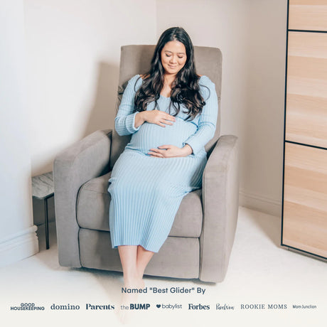 Nurture& The Glider Plus - Premium Nursery Power Recliner | Swivel Chair with Adjustable Head Support and Adjustable Lumbar Support | Built-in USB - The Ultimate Comfort for Nursing, Relaxing (Gray) Nurture&