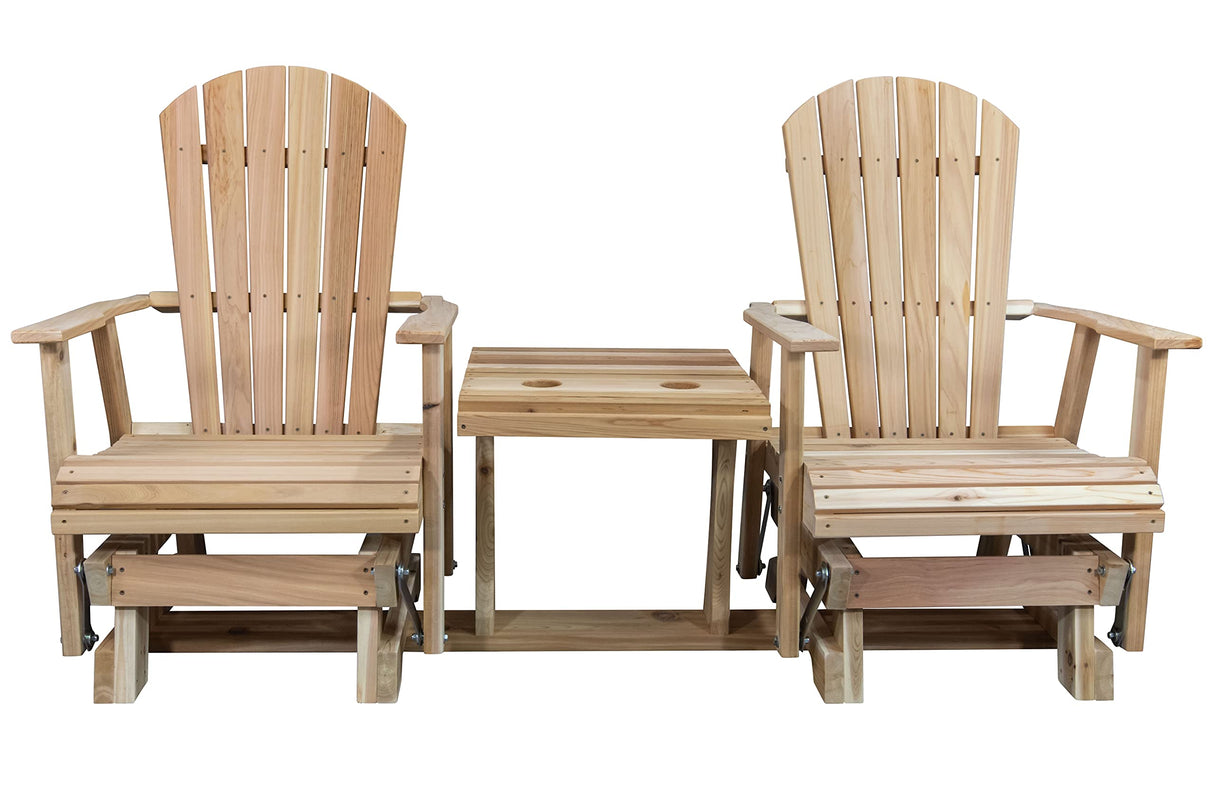 Kilmer Creek 6' Natural Cedar Fanback Adirondack-Style Settee Glider, Amish Crafted Kilmer Creek