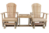 Kilmer Creek 6' Natural Cedar Fanback Adirondack-Style Settee Glider, Amish Crafted Kilmer Creek