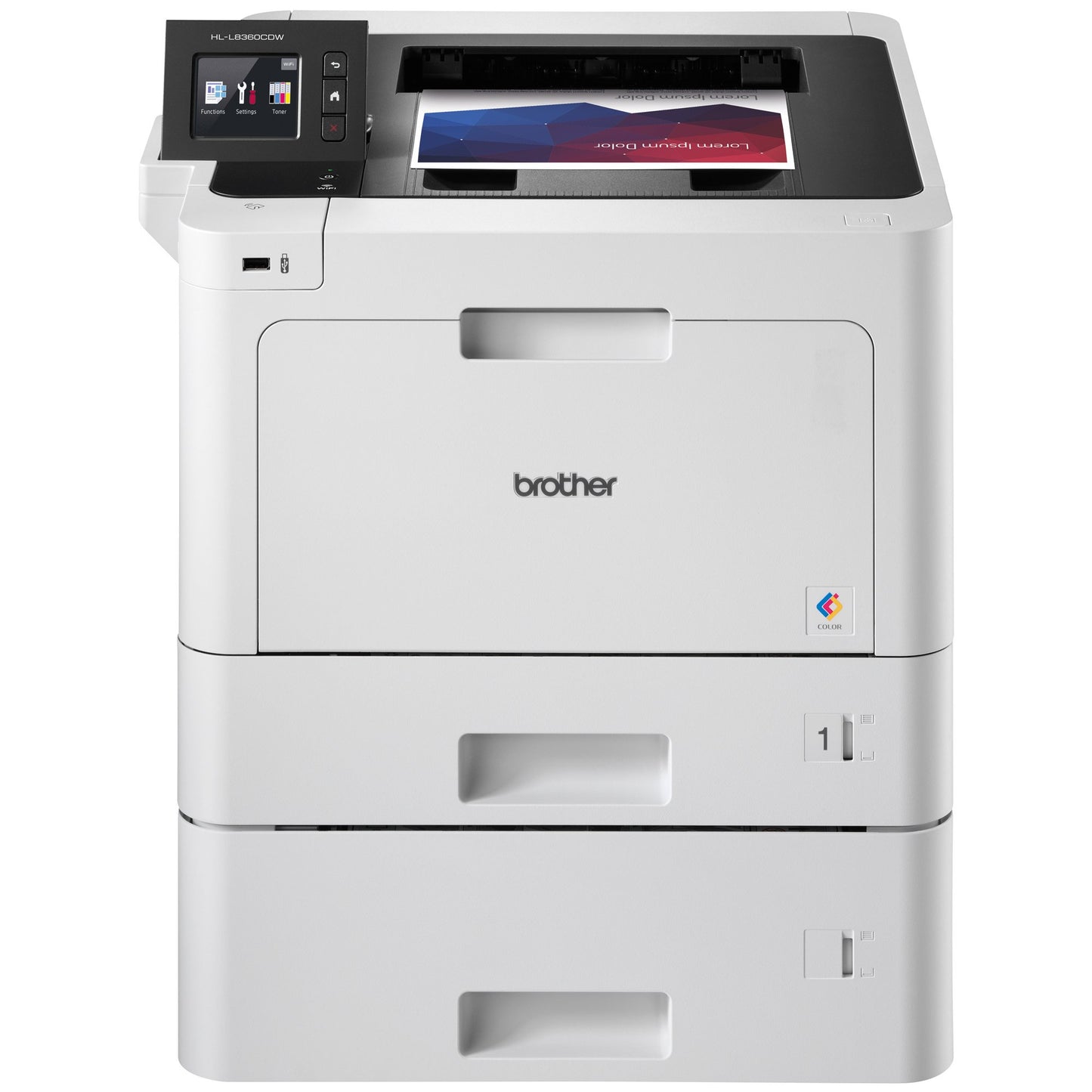 Brother Printer HLL8360CDWT Business Color Laser Printer with Duplex Printing, Wireless Networking and Dual Trays, White