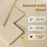 SMARTSTANDARD 42in x 96in Sliding Barn Door with 7ft Barn Door Hardware Kit Included, Unfinished Solid Spruce Wood Door, Assembly Required, DIY, Stainable, Natural SMARTSTANDARD