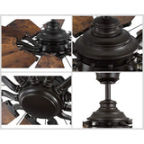 Progress Lighting P250000-129 Springer Collection DC Motor Windmill Farmhouse, 60-Inch, 12-Blade Ceiling Fan, Architectural Bronze Progress Lighting
